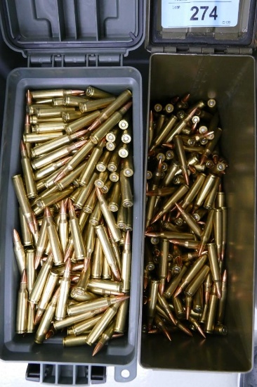 Large Count of 223 Reloads in 2 Ammo Cans