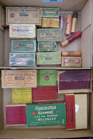 2 Flats of Antique Cartridge & Primer Boxes