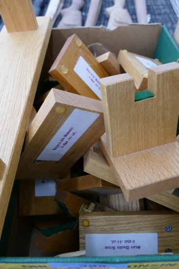 Box lot of Assorted Wooden Pistol Stands