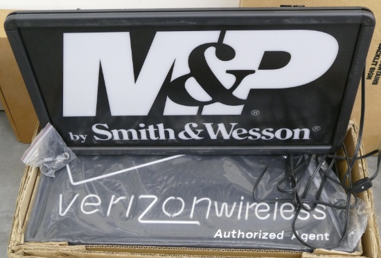 S&W M&P and Verizon Lighted Sign Pair