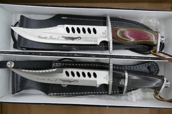 Pair of New Crocodile BOWIE Knives