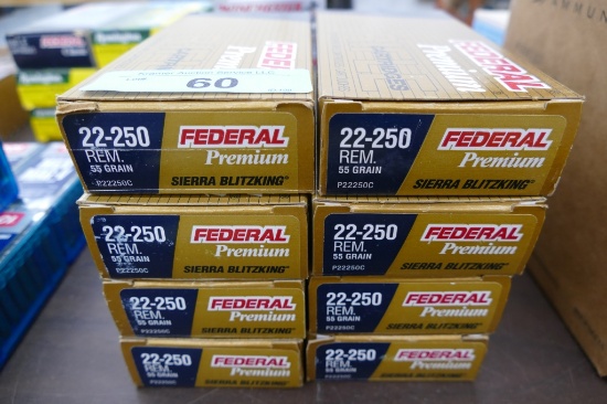 160 rds Federal 22-250 Ammo