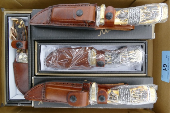 Lot 4 NIB Uncle Henry Stag Handle Knives
