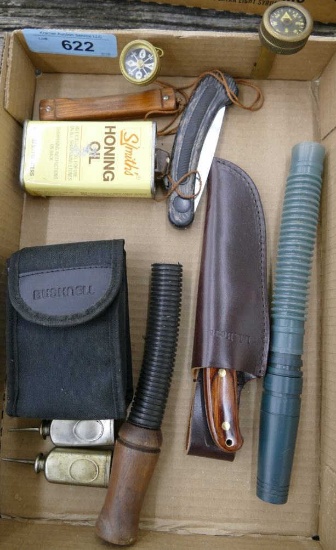 Hunting Knives, Calls & Compass lot