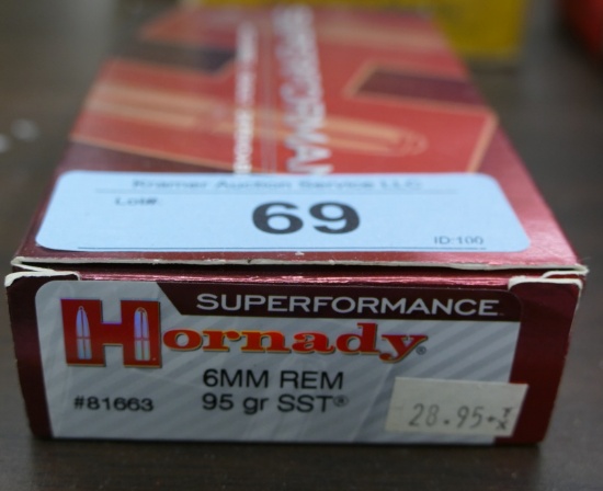 20 rds Hornady 6mm REM Ammo