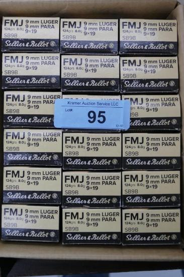 900 rds Sellier & Bellot 9mm Luger Ammo
