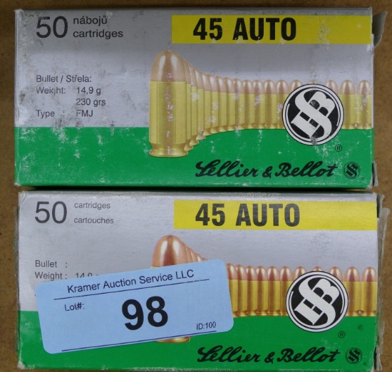 100 rds 45 ACP Ammo