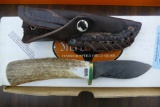 Silver Stag Damascus Blade Knife