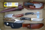 Lot of 5 Sheathed Buck & Old Time Hunting Knives