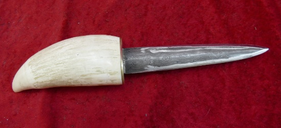 Sperm Whale Damascus Blade Letter Opener