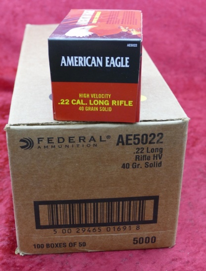 5,000 rds case Federal 22LR 40GR solid Ammo