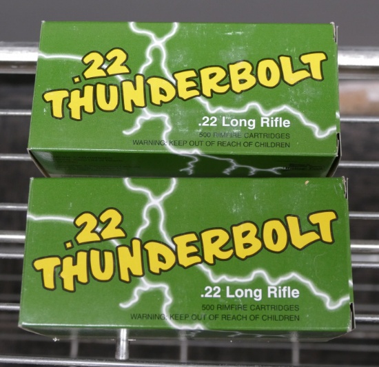 2 Bricks of 1,000 Remington 22LR Thunderbolt Ammo