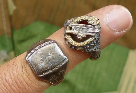 Pair of German WWII Soldiers Rings