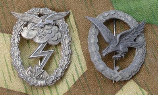 Pair of Nazi Luftwaffe Badges