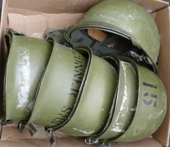 Lot of 6 US Military Steel Pots & Liners