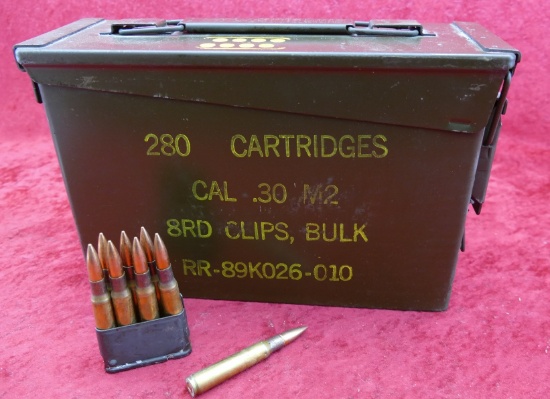 Lot of 280 rounds 30 cal Ball M1 Garand Ammo