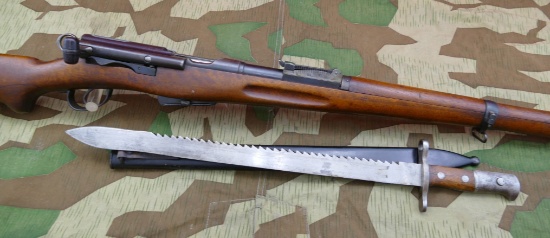 Swiss Schmidt Reuben Military Rifle & Bayonet
