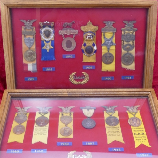 2 Displays of GAR Medals