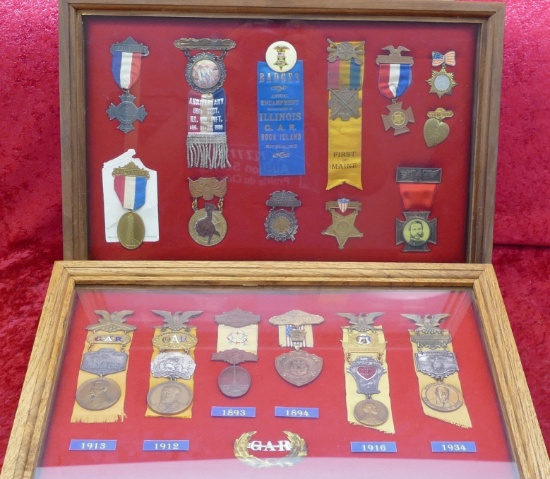 2 Displays of GAR Medals