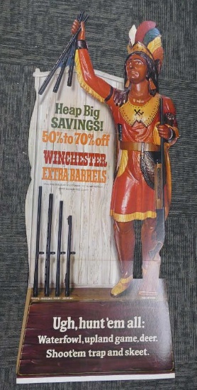 5 ft Winchester Indian & Barrel Store Display