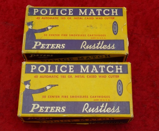 2 Boxes of Peters Police Match 45 ACP Ammo