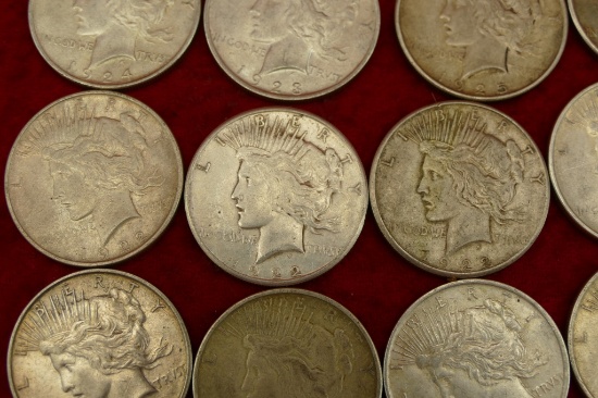 20 Mixed Peace Silver Dollars (B)