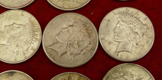20 Mixed Peace Silver Dollars (D)