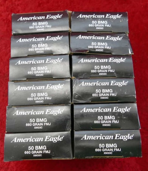 120 rds of American Eagle 50 BMG 660 GR FMJ Ammo