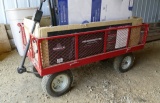 Rubber tire, folding side garden cart 2ftx4ft