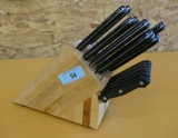 Set of Kitchen Knives in Block