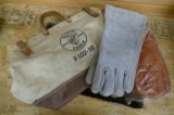 Klein Linemans Canvas Toolbag & Welding Gloves