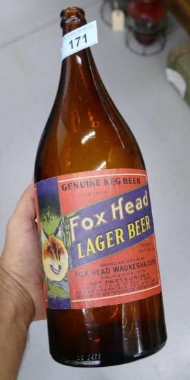 1/2 gal Fox Head Beer Bottle