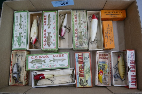 Lot of Vintage Fishing Lures & Boxes