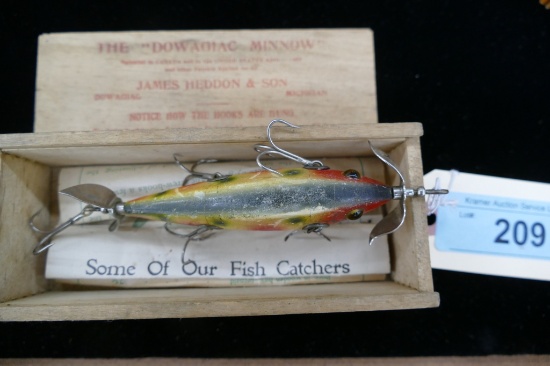 5 Hook Heddon Lure in Original Wood Box