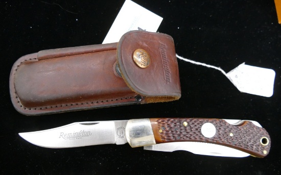 Remington R3 2 Blade Pocket Knife w/Sheath