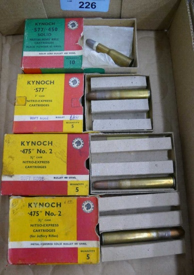 4 Partial Boxes Large Game Kynoch Ammo