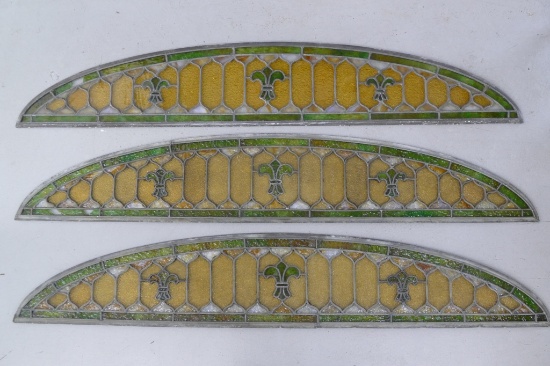 3 Stained Glass Train Car Windows