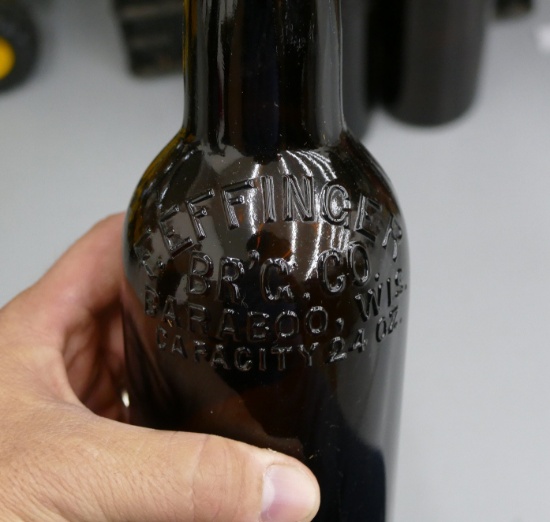 Lot of 10 Effinger Brewery Embossed Beer Bottles