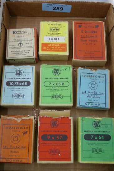 Partial Boxes of Various Drillings/European Ammo