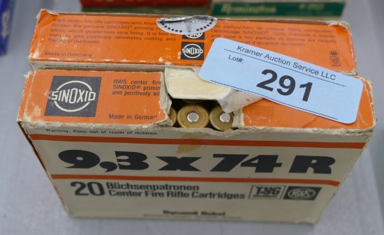 Lot of 9.3x74R: 20 loaded rounds & 14 count brass