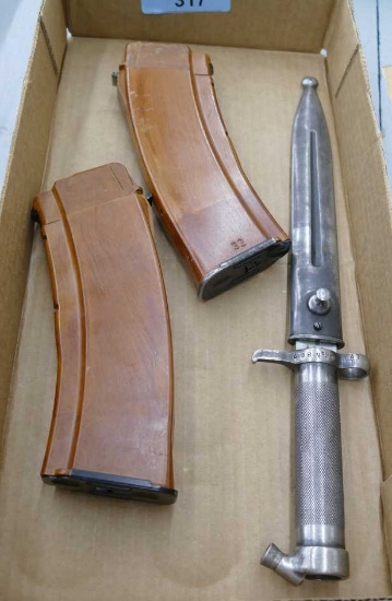 Red Bake Light AK Mags & Swiss Bayonet