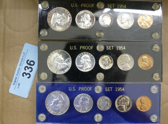 Lot of 3 1954 Silver Proof Sets