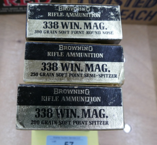 3 Boxes Browning 338 WIN Mag Ammo