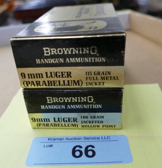 100 rds Browning 9mm Ammo