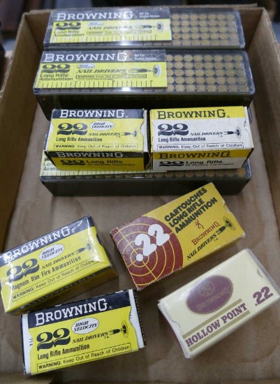 450 rds Browning 22LR & 50 rd box 22 Magnum Ammo