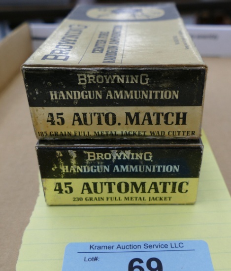 100 rds Browning 45 Auto Match Ammo