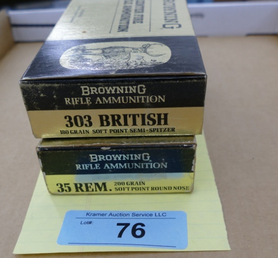 20 rds Browning 35 REM & 20 rds 303 British Ammo