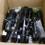 Large box of Rifle Scopes & Mounts