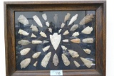 Nice Framed Display of Sauk Co WI Arrowheads