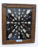 Nice Framed Display of Sauk Co Arrowheads